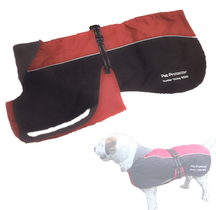 red and black dog coat